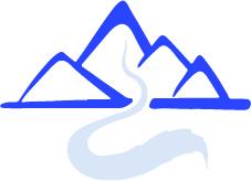 mountains with snow and river