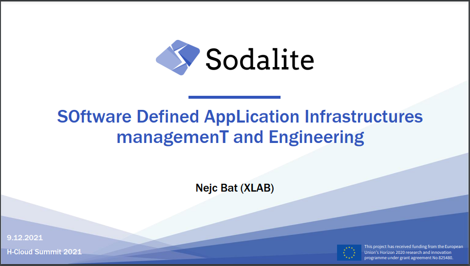 Welcome and Introduction to SODALITE - PPT Cover