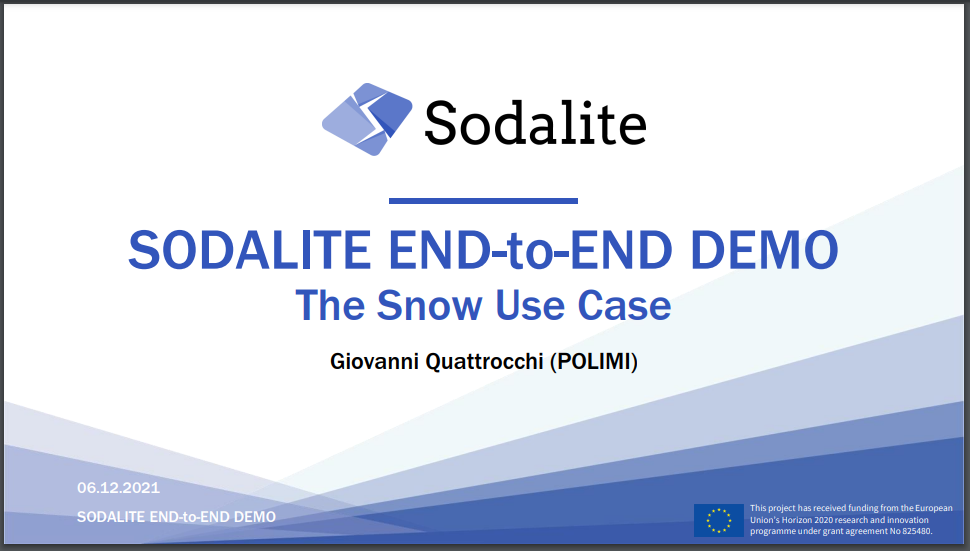 Demo: Specification and Deployment of Snow Water use case using SODALITE - PPT Cover