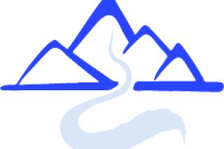 mountains with snow and river